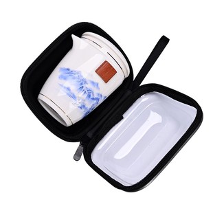快客套装 旅行茶具便携式 一壶三杯羊脂玉瓷功夫泡茶器节日礼品定制