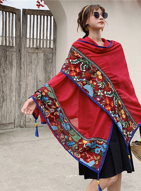 白色围巾夏薄款民族风茶卡盐湖长款披肩丝巾三亚云南丽江青海拍照