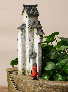 雨打青砖脆,墨洒江南巷!新年书房装饰摆件茶几茶洗鱼缸