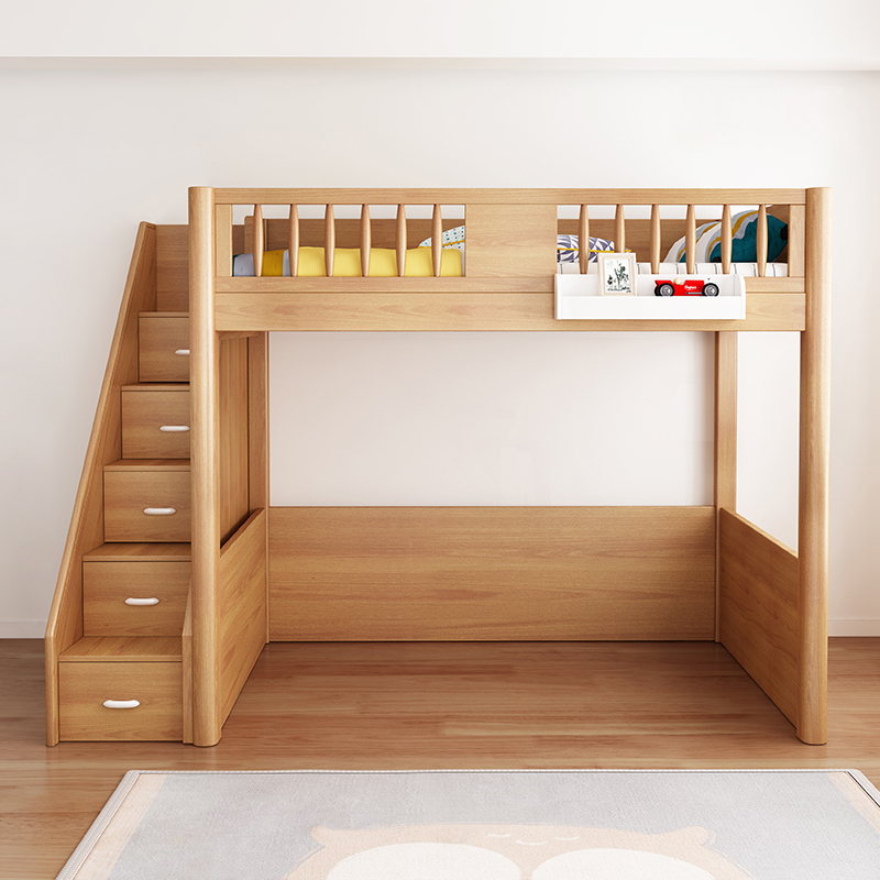上床下桌下空小户型高架床组合衣柜床交错式儿童床书桌一体架子床