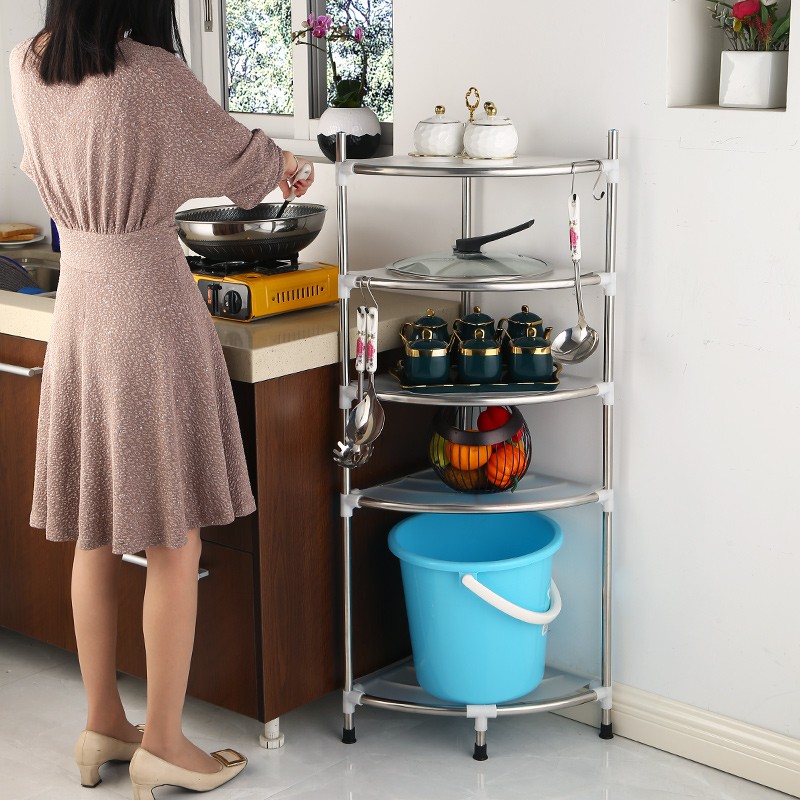 卫生间置物架落地式304不锈钢多层宿舍浴室三角架放脸盆收纳架子