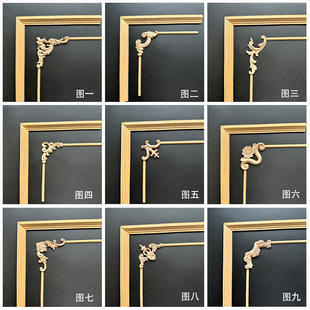 实木法式角花东阳木雕轻式背景墙装饰雕花欧式木花护墙板浮雕雕花