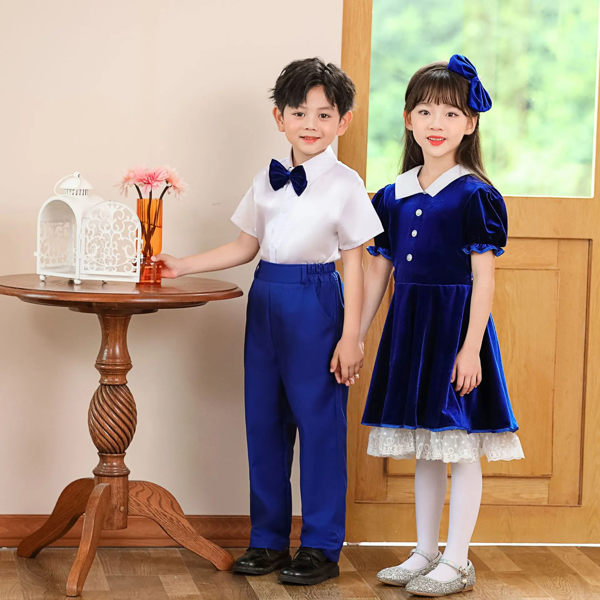 六一儿童节舞蹈服主持人礼服演出服儿童合唱表演服毕业典礼套装
