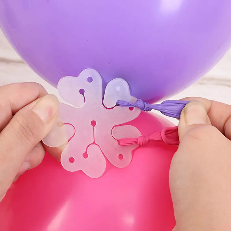 加厚双层气球花朵造型梅花夹子汽球卡扣婚庆结婚生日布置装饰用品