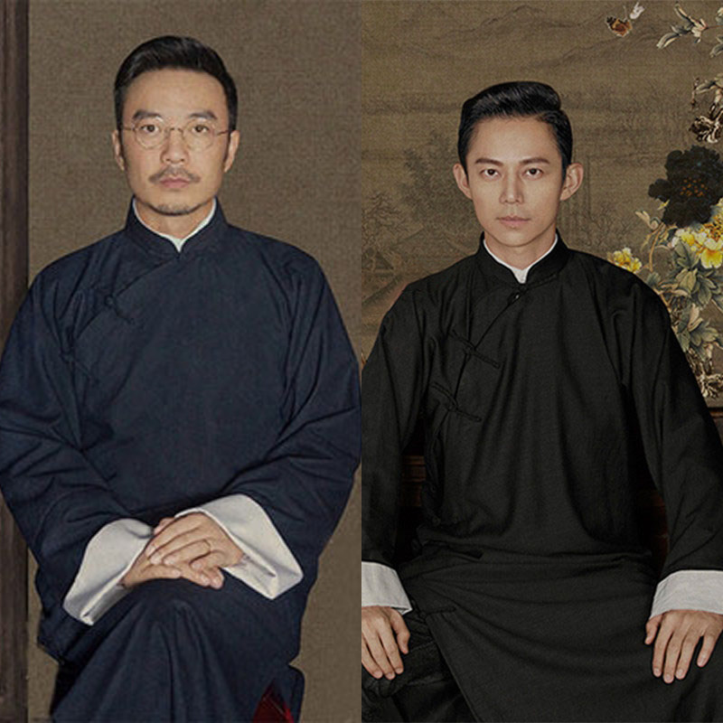 长衫男民国男装大褂中式