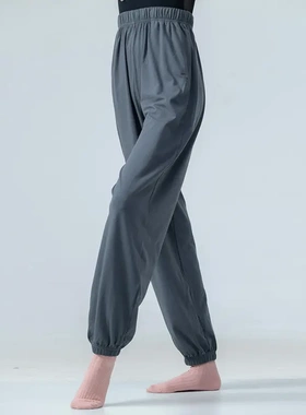 红舞鞋舞蹈裤棉紧口裤萝卜休闲裤男女收口练功灯笼舞蹈长裤23703