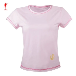 现代广场舞蹈上衣33150 服女成人半袖 红舞鞋 舞蹈服训练服练功短袖