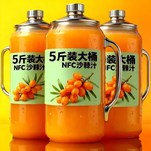 沙棘汁100%原汁1.25升 2大瓶鲜榨果汁饮料酸甜解渴饮品整箱批发