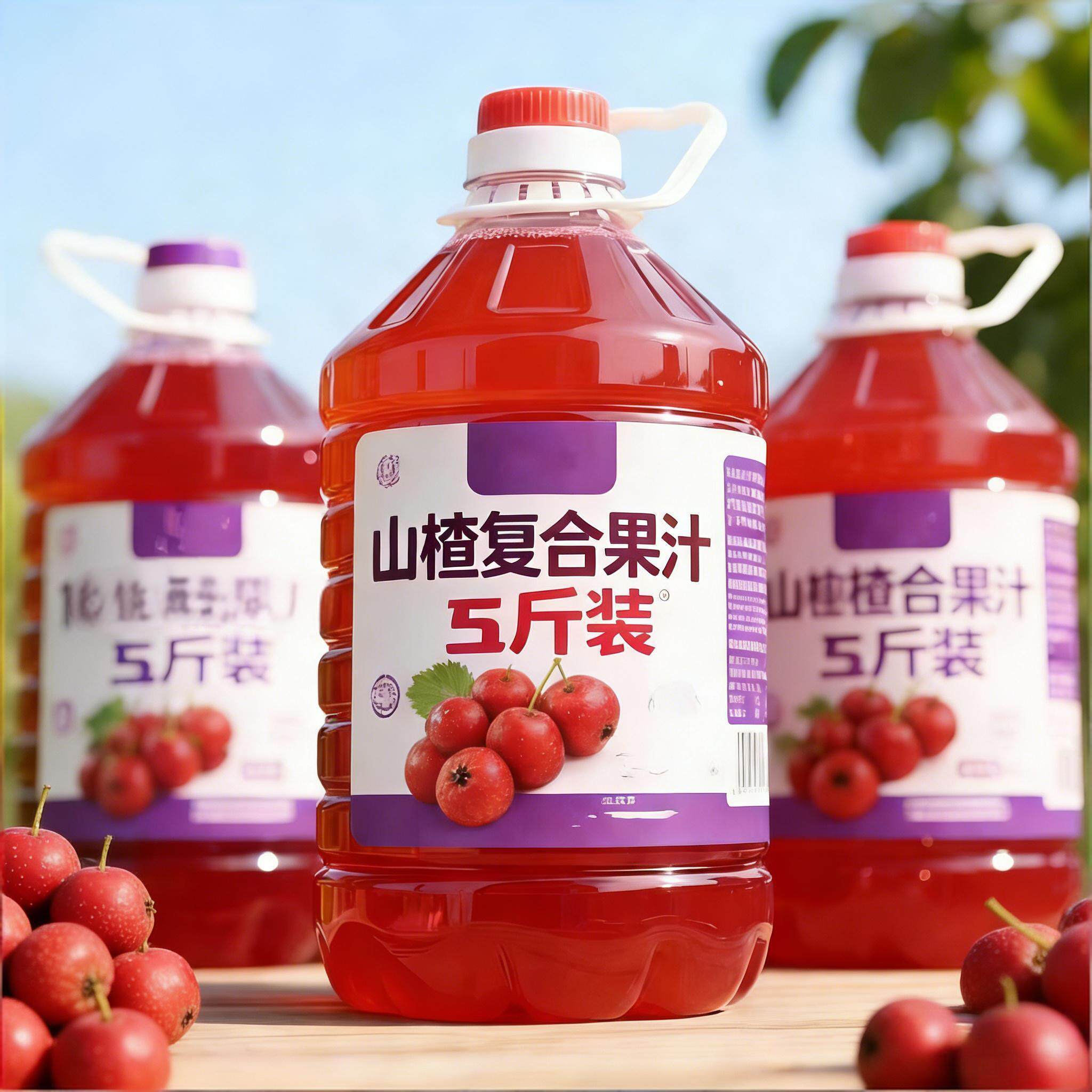 100%山楂复合果汁含量两瓶五斤大瓶整箱年货聚会送礼饮料特价批发