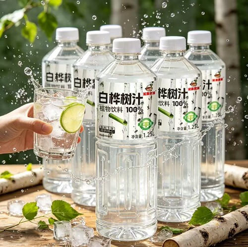 【配料白桦原汁】100%白桦树汁1.25L大瓶装0添加剂健康植物饮料