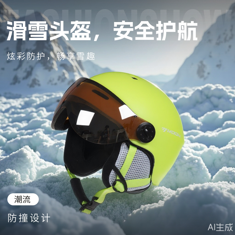 专业滑雪头盔男女雪镜一体雪盔成人单板双板滑雪装备套装全套专用