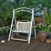 户外秋千庭院摇椅阳台铁艺单双人吊椅布顶吊篮花园室内外休闲 吊