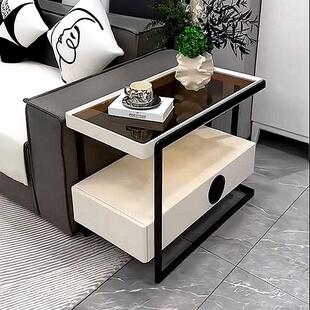 意式极简轻奢沙发边柜高级感沙发边几客厅可移动侧边柜茶桌角几