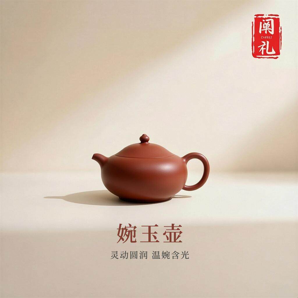 婉玉壶宜兴手工紫砂壶原矿朱泥大红袍泡茶壶茶具套组礼品