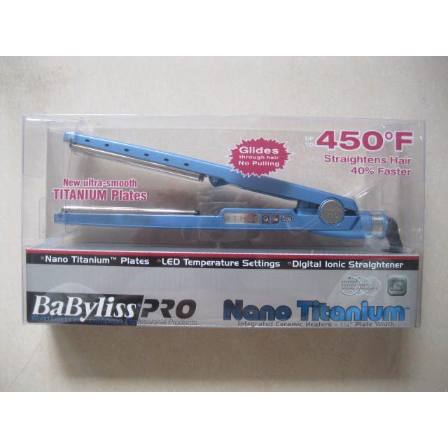 babyliss 蓝色纳米钛卷发两用卷/直发器/卷发棒卷发拉直板夹板