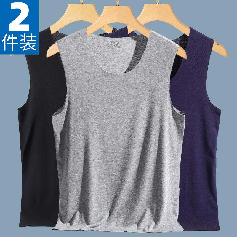 男士莫代尔无痕背心男春夏修身型运动无袖健身薄款棉保暖打底内衣