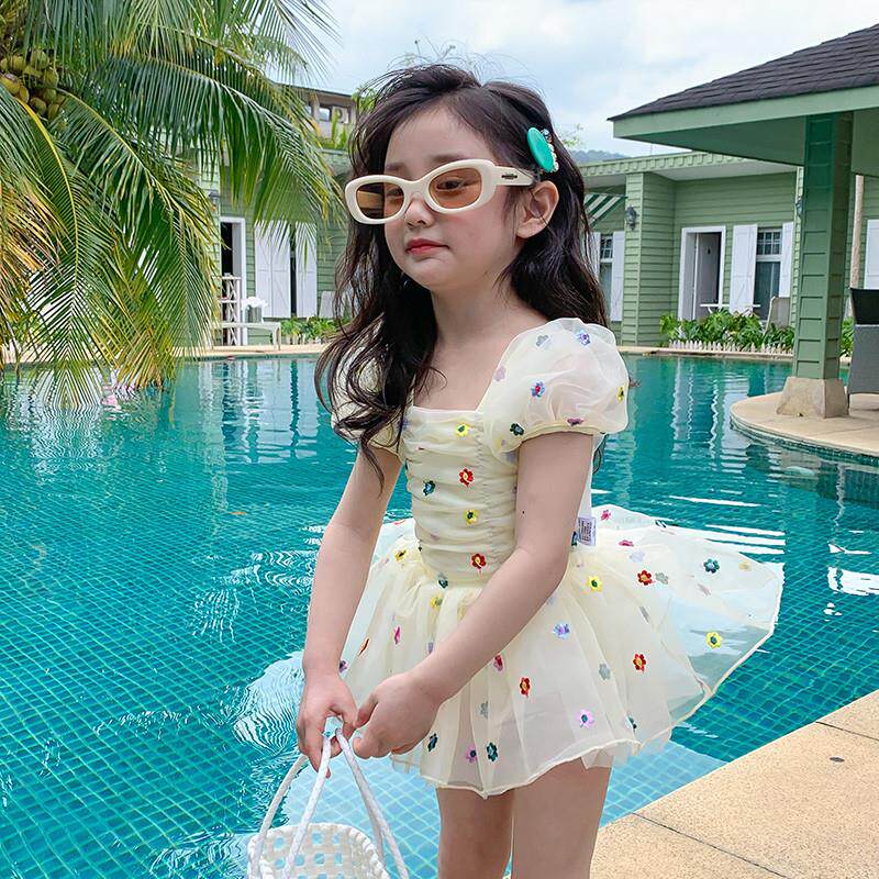 英国 女童连体泳衣夏季2025新款小女孩公主速干洋气泳装