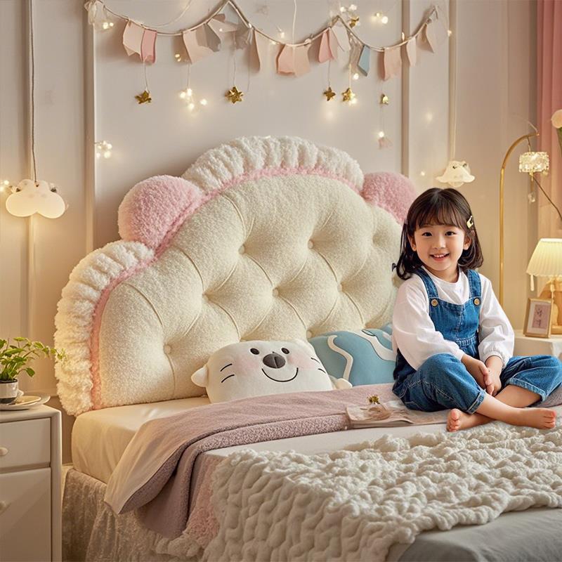 公主风猫咪靠枕儿童无床头靠垫软包护腰榻榻米女孩床上防撞靠背垫
