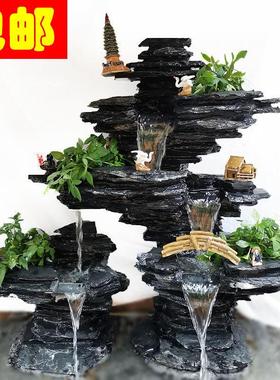 黑英石 假山流水景观喷泉阳台庭院花园室内造景鱼池天然真石摆件