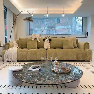 奶油风泡法芙布艺沙发轻奢直板房别 1002新款 2025新样款 沙发式