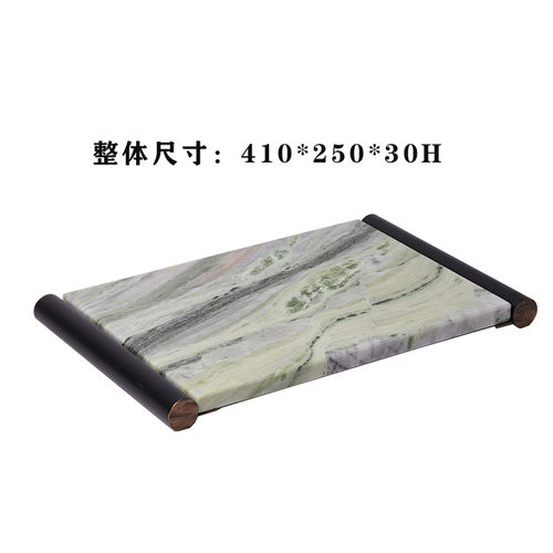 创意新中式禅意大理石托盘仙鹤套装桌面组合摆件样板房售楼处饰品