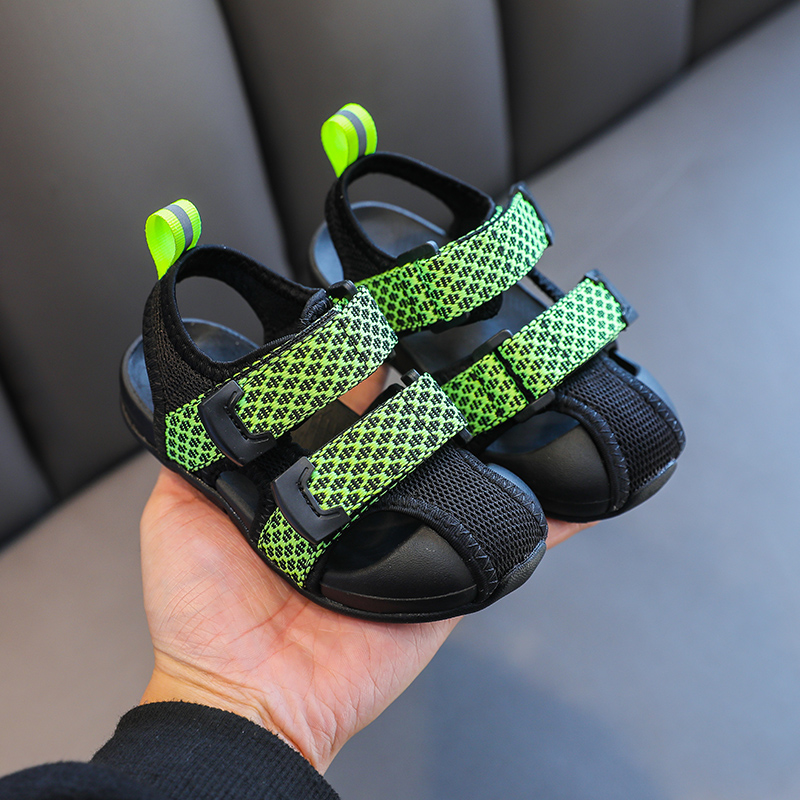 夏季包头凉鞋韩版婴童运动鞋软底软面小童透气防滑凉鞋沙滩鞋