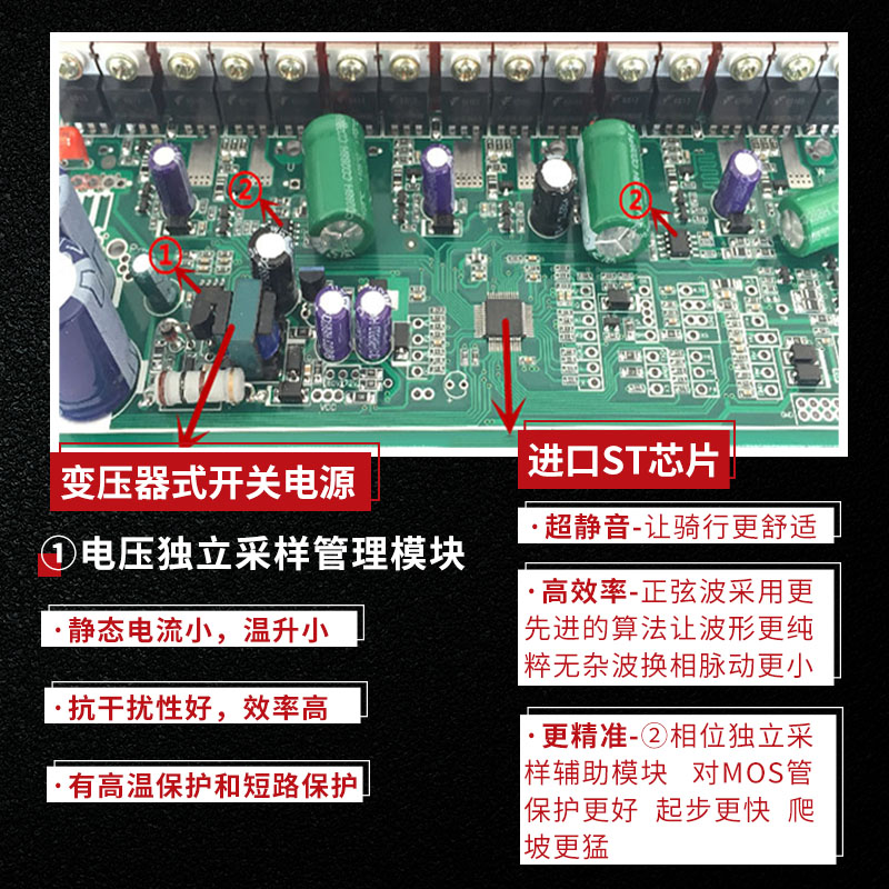 金汇正弦波变频三模静音电摩国标电动车劲汇控制器48V60V72V84V96