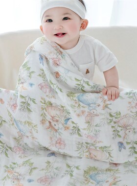 新生婴儿a浴巾宝宝竹棉六层纱布盖毯包被超柔软吸水儿童专用洗澡