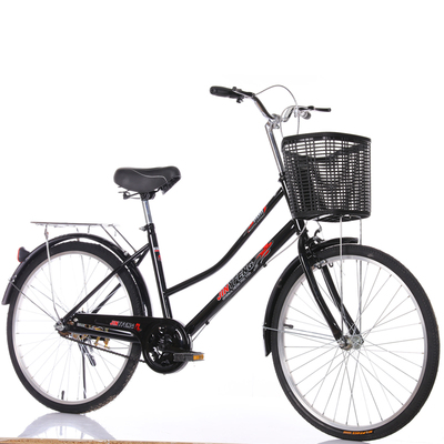 自行车女款通勤轻便车士上班代步24寸26青少年男大学生成人实心胎