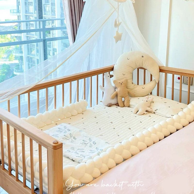 婴儿床床围软包麻花床围防撞条新生儿宝宝拼接床包边小床缝隙填充