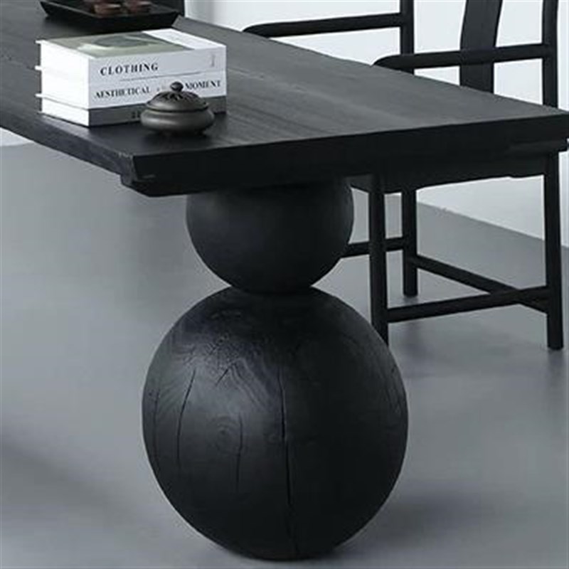 实木大板桌脚支架实木墩子岛台桌腿松木吧台侘寂中式茶桌脚边角几