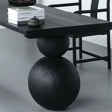 实木大板桌脚支架实木墩子岛台桌腿松木吧台侘寂中式茶桌脚边角几