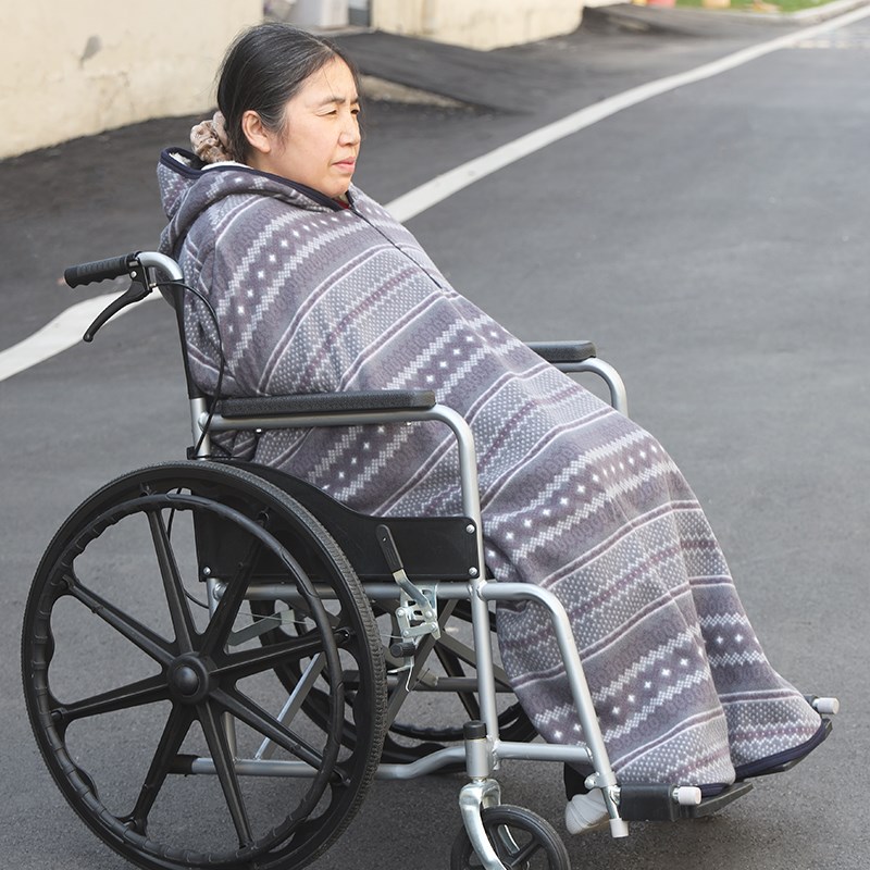 老人轮椅保暖大披肩户外防风保暖毯秋冬厚加绒护膝保暖挡风被