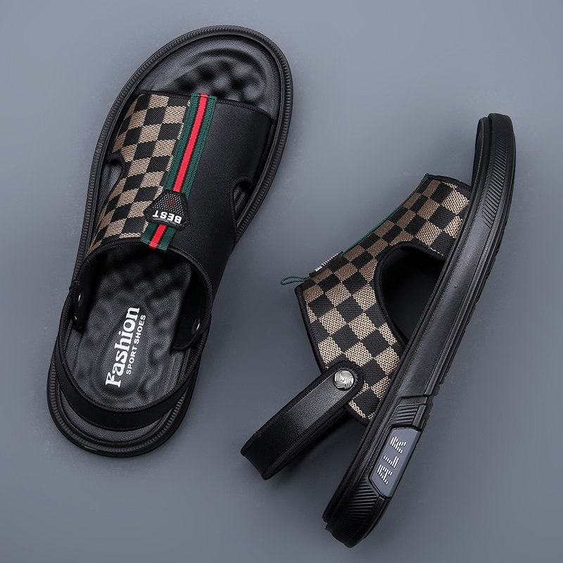 男士凉鞋个性外穿夏季新款开车两用沙滩男鞋软底防滑休闲凉拖鞋潮