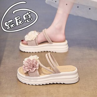 增高厚度凉鞋女夏季2025新款外穿绝美晚晚风沙滩鞋软底两穿凉拖鞋