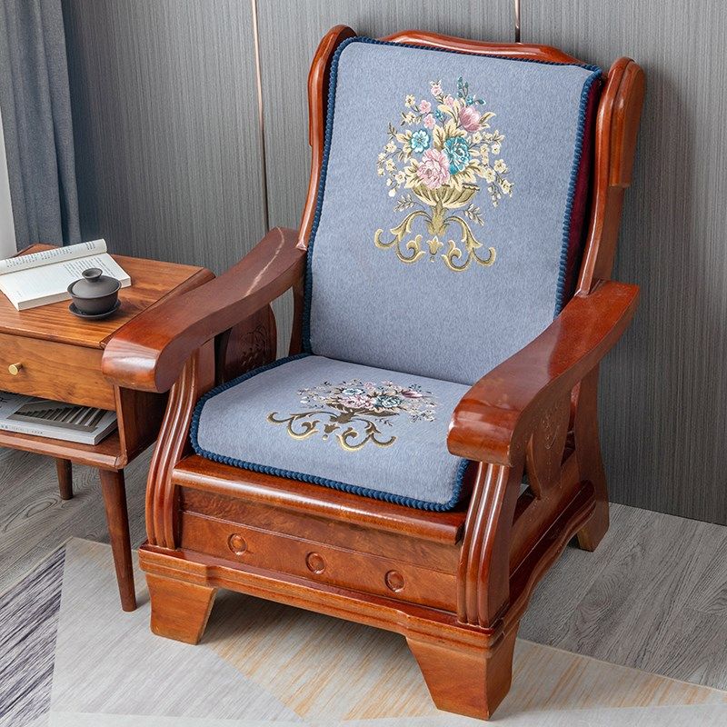老式实木沙发坐垫单人红木椅子一体座垫靠垫春秋椅靠背硬海绵垫子