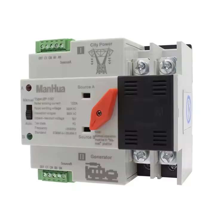 ManHua 双电源自动转换开关2P/100A 110V/220V 高灵敏响应断路器