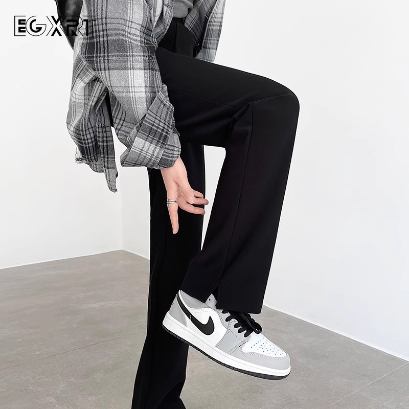 黑色西装裤女春秋2025新款高腰显瘦休闲百搭小个子直筒窄版阔腿裤