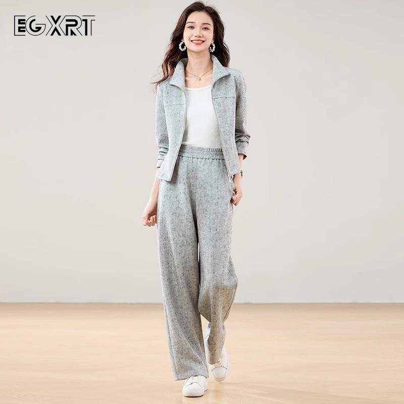 休闲运动套装女2025春秋季新款时尚宽松洋气显瘦卫衣阔腿裤两件套