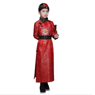 儿童古装男童清朝太子小皇帝满族少爷阿哥贝勒服男孩古代演出服装