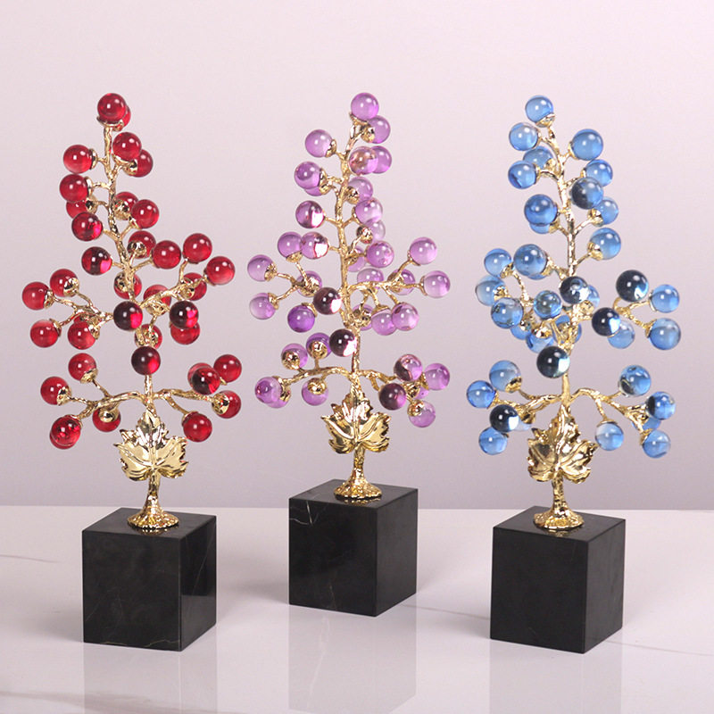 水晶葡萄树摆件客厅高级感轻奢招财创意家居装饰品玄关酒柜工艺礼,家居饰品,装饰摆件,淘宝优惠券,粉丝福利购,淘宝优惠卷