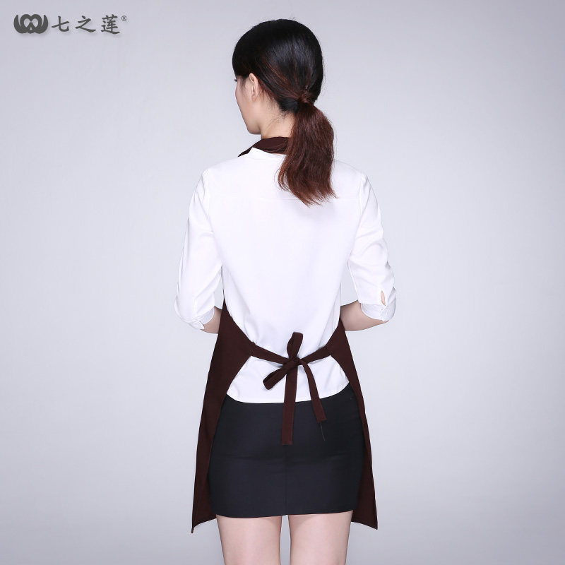 时尚高档空姐围裙女欧式厨房家用西餐咖啡厅美容院工作服围腰印字
