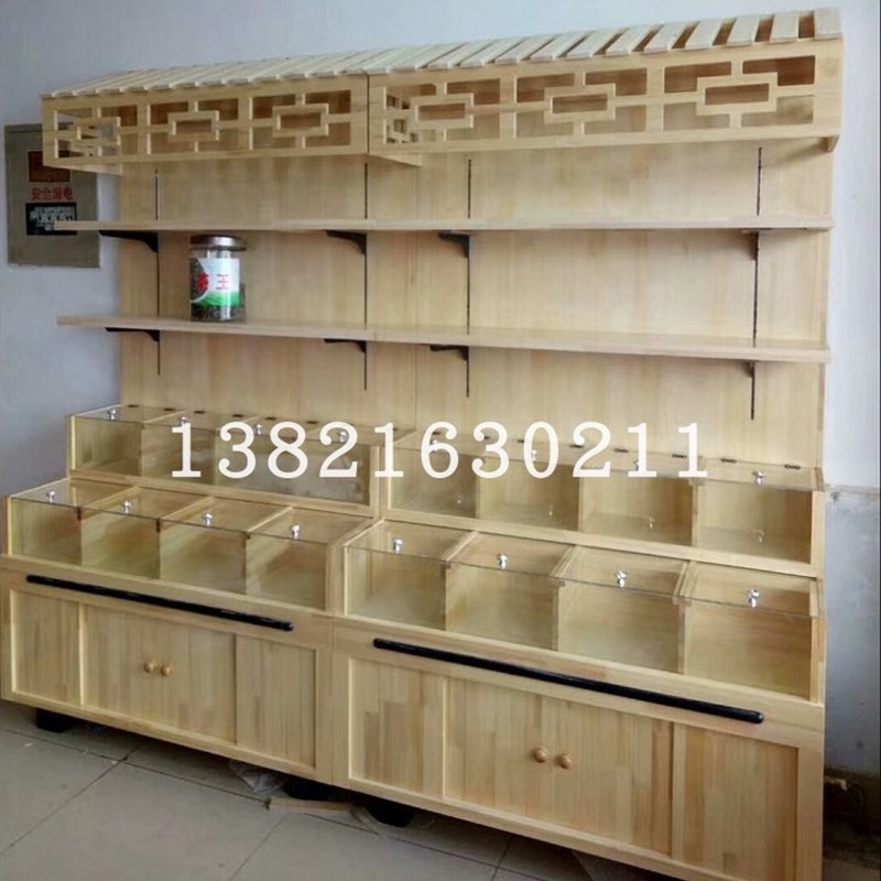 天津超市甜品干果货架 木质展架五谷杂粮展示架  散货柜 干果柜