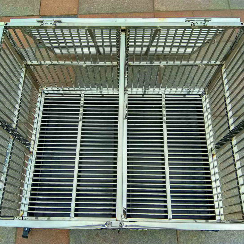 宠物子母笼加厚不锈钢双门狗笼大中小型犬通用202a304加厚不锈钢