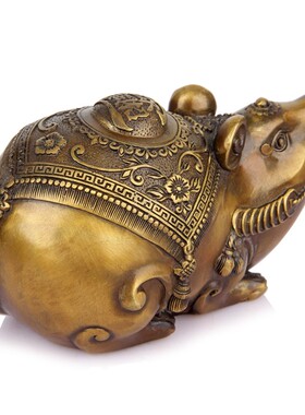 厚德居 卡通铜老鼠摆件 招字鼠摆件 十二生肖鼠摆件 财鼠摆件