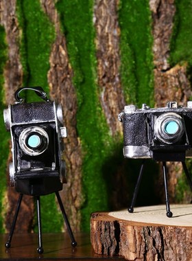 复古三角架照相机模型摆件工艺品店铺橱窗个性摆设装饰品摄影道具