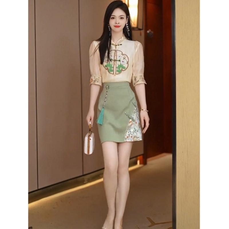 夏装搭配一整套时尚套装新中式国风2024新款气质时髦今年流行女装