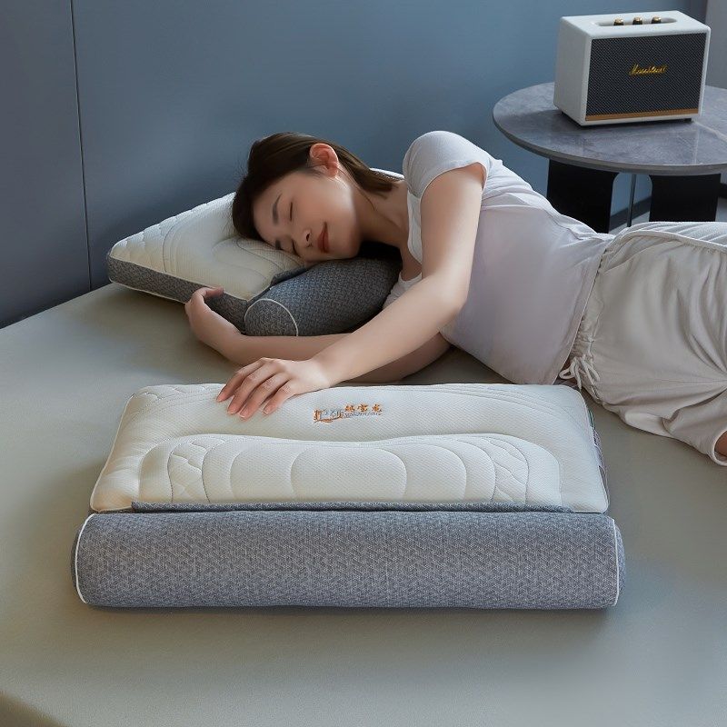 可拆分枕套枕芯家用圆柱乳胶助眠护颈椎单人枕头睡觉专用护颈枕