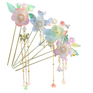 古风儿童发簪头饰女童汉服流苏步摇簪子中国风马面裙盘头发钗发饰