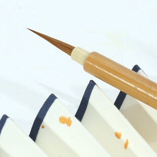 上洋牌安徽宣笔白云染色工笔画勾线笔羊毫狼毫紫毫小楷国画专用笔